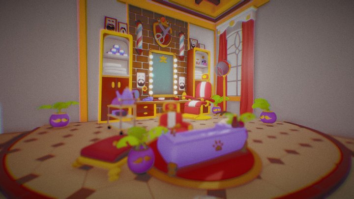Barbershop of Royal Match 3D Model