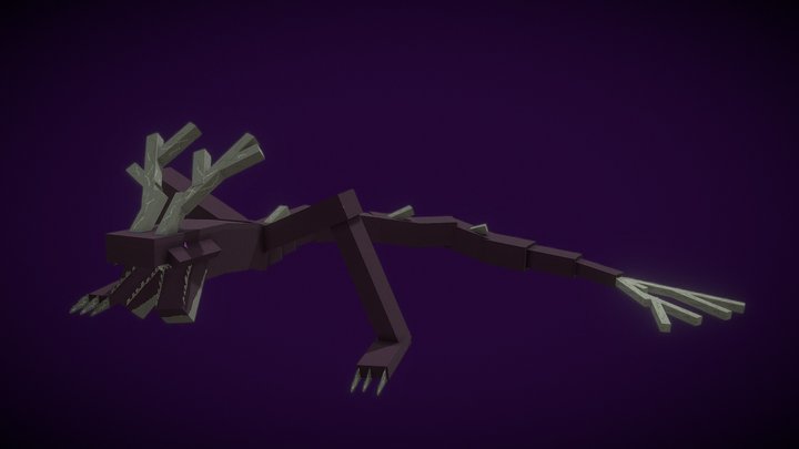 3D model Minecraft Ender Dragon Rigged VR / AR / low-poly