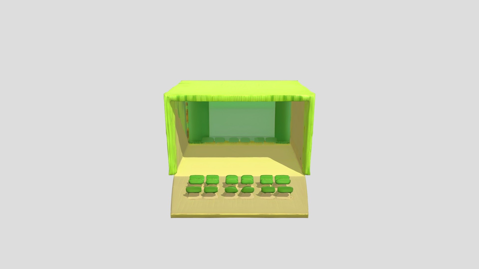 miniature theater stage with green seats - 3D model by jirasin.see ...