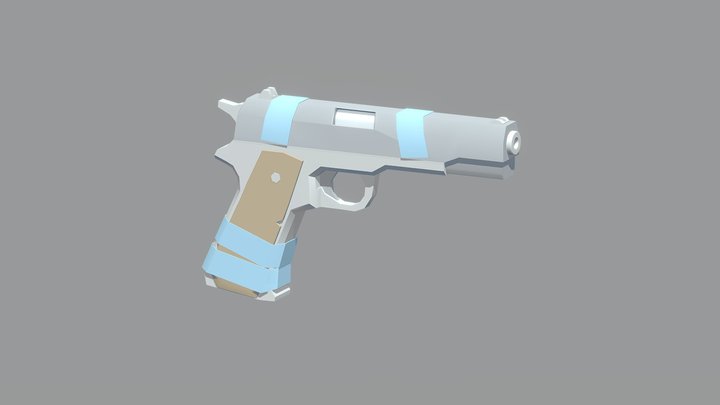 Low-Poly Pistol 3D Model