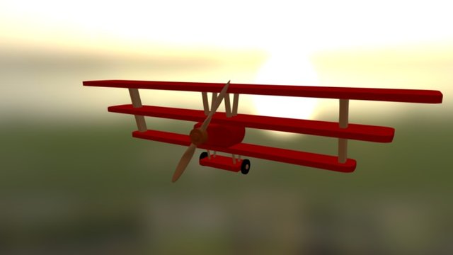 Estante Fokker Dr I Dreidecker 3D Model