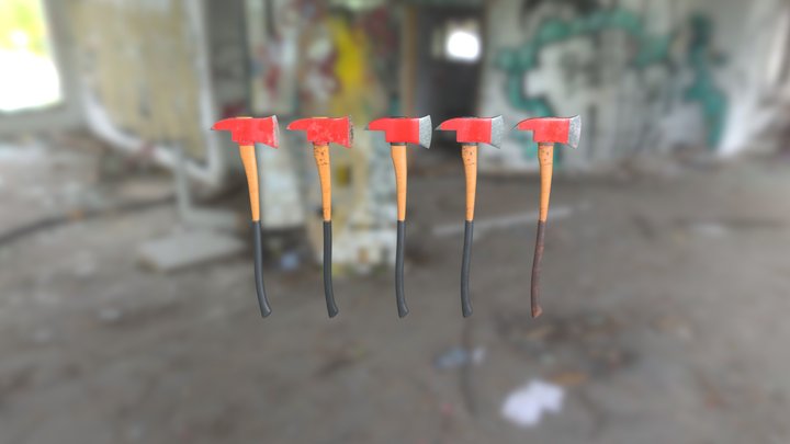 Fire Axe Set 3D Model