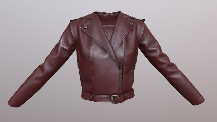 Red leather jacket 3D Model