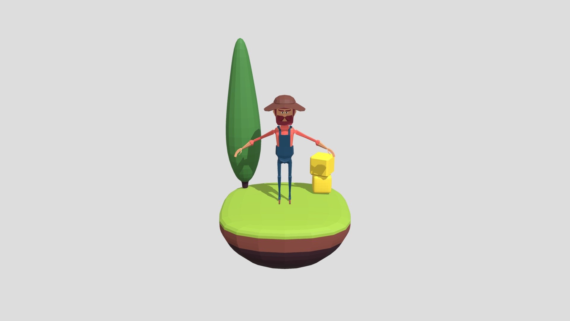 Low Poly Farmer - 3D model by chongdashu [9c96143] - Sketchfab