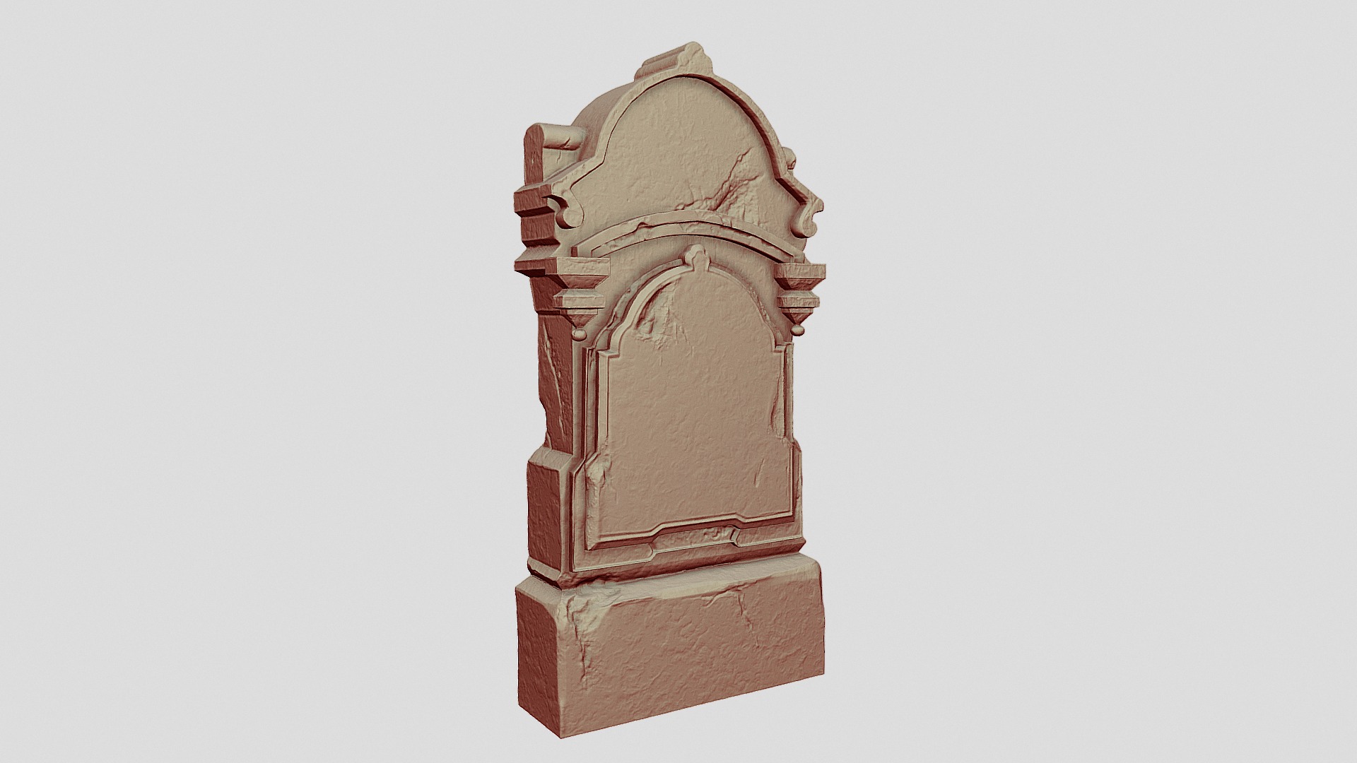 3D model Old Stone Tombstone / Gravestone Sculpt - This is a 3D model of the Old Stone Tombstone / Gravestone Sculpt. The 3D model is about a wooden block with a hole in it.