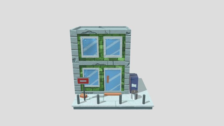 Prédio verde 3D Model