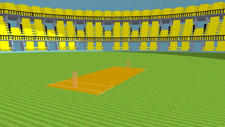 cricket ground 3D Model