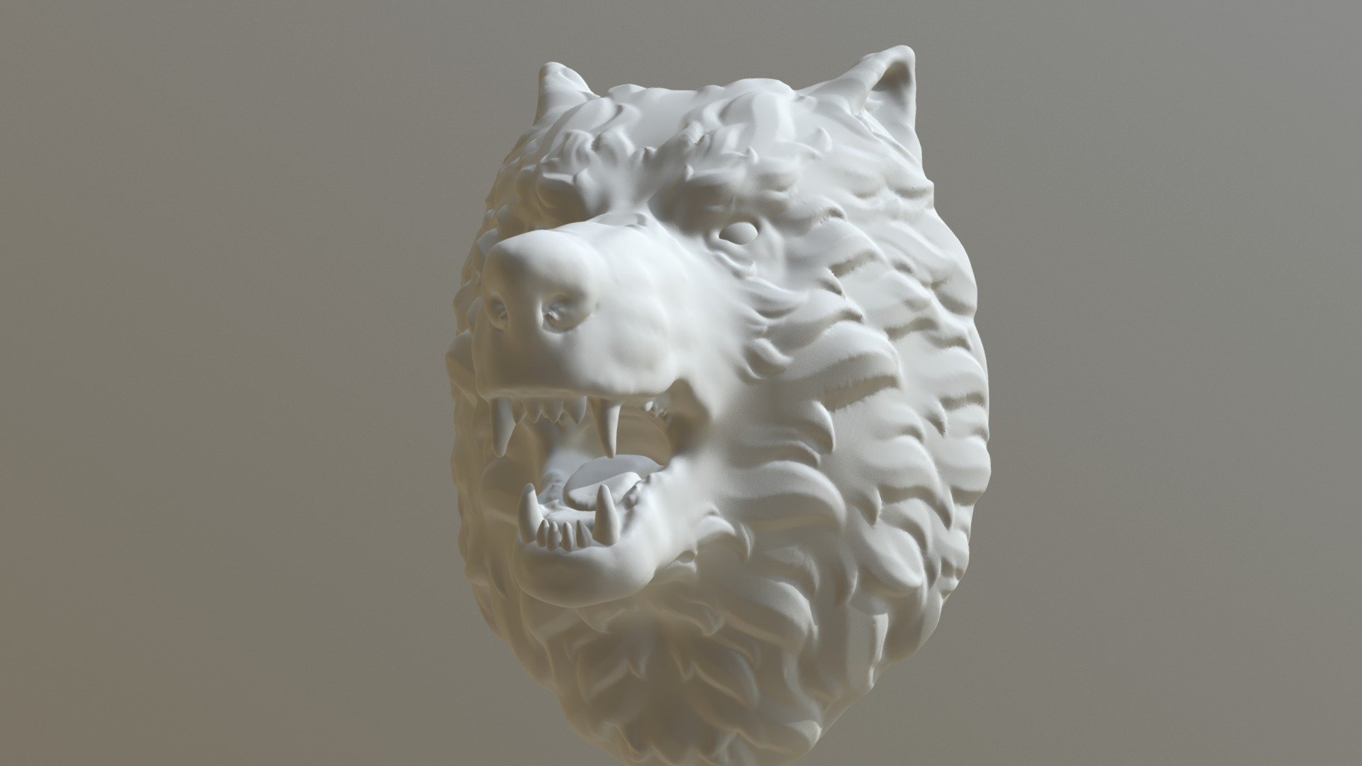 Wolf Plaque (free download ready for 3D print)