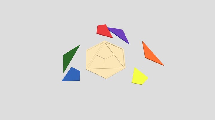 HexaColorgon Game (Hexagon + Colors) 3D Model