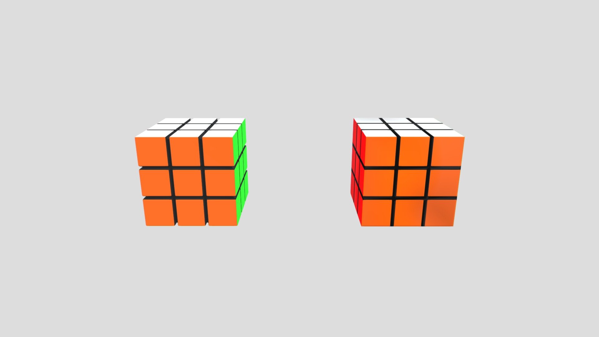 Rubiks Cube (highpoly&lowpoly baking)
