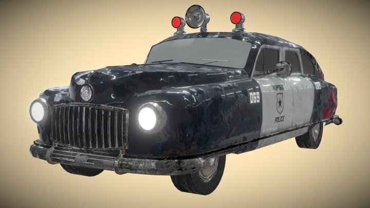 Nash 600 police car 3D Model