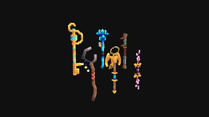 Voxelspawns Staff Set 3D Model