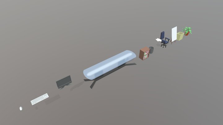 Low Poly Meeting Room Assets 3D Model