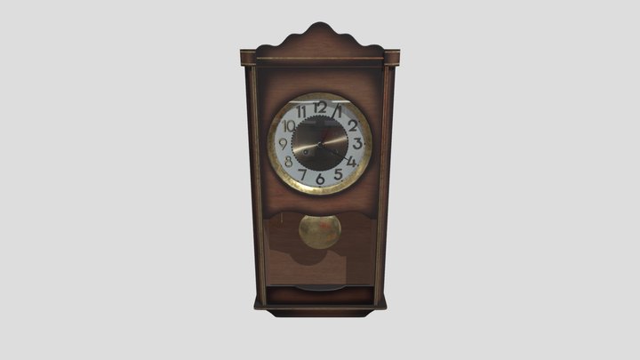 Antique wall clock 3D Model