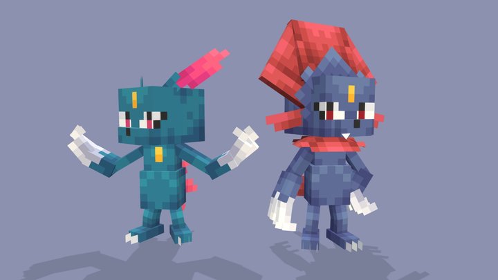 Sneasel and Weavile (Cobblemon) 3D Model