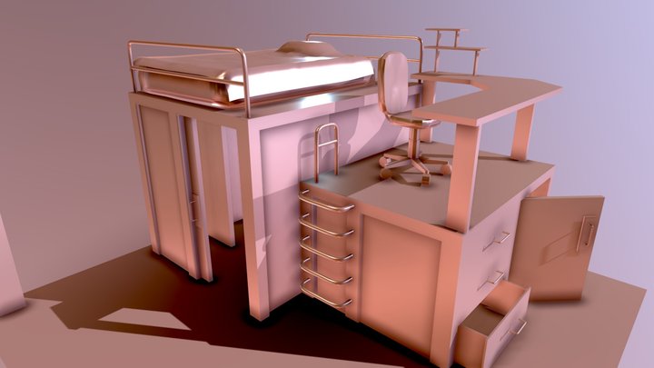 Bunk Bed Loft 3D Model