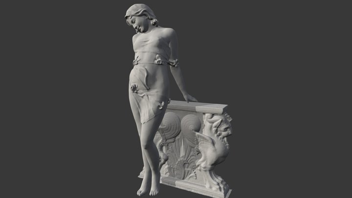 Girl in flowers 3D Model