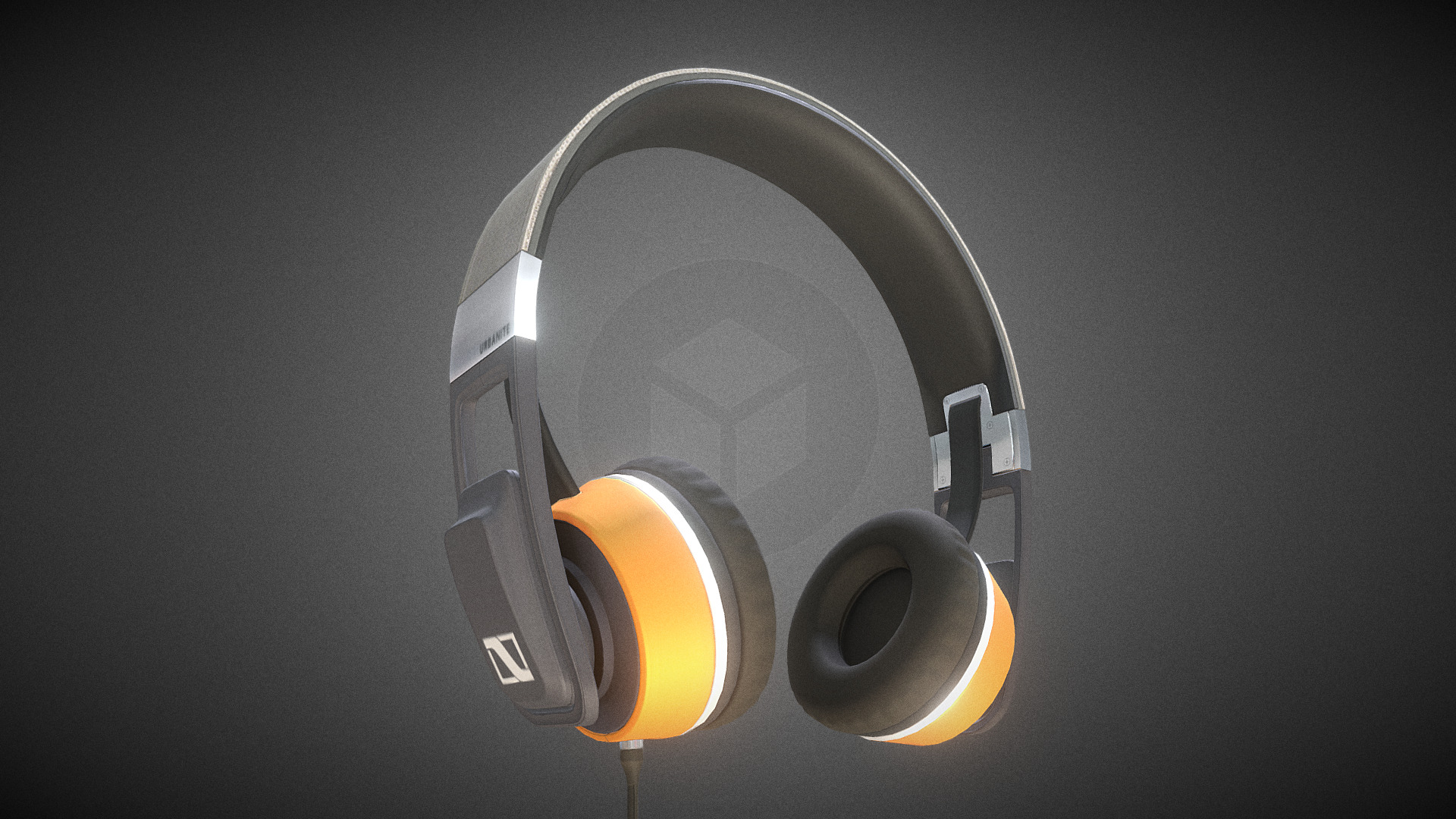 3D model Headphone - This is a 3D model of the Headphone. The 3D model is about a close-up of a headphone.