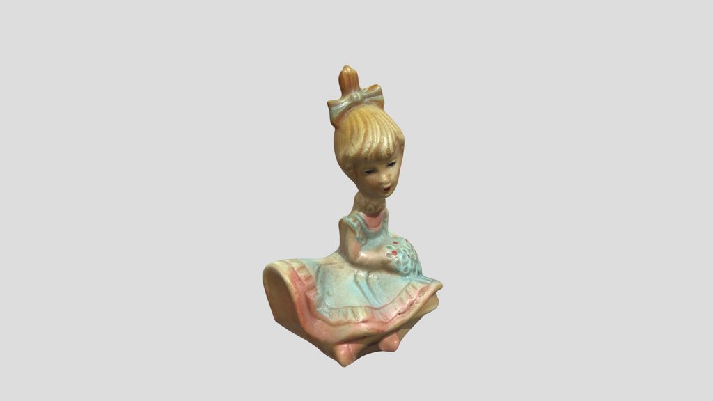 Statuette Of Little Girl Sitting