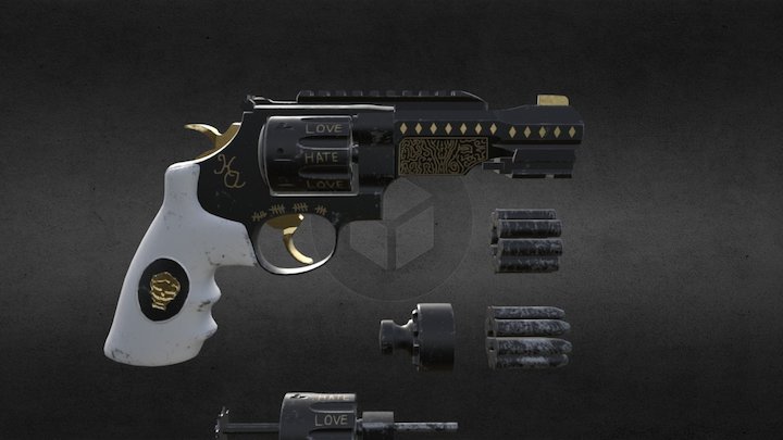 Revolver R8 Cs Go 3D Model