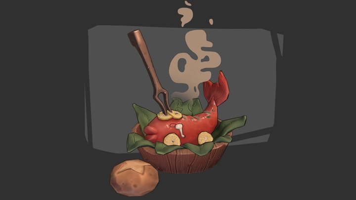 Stylized Fish Dish | Artstation 3D Model