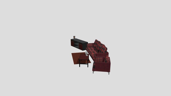 Red furniture asset 3D Model