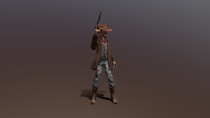 Gunslinger Damaged (Borderlands Style) 3D Model