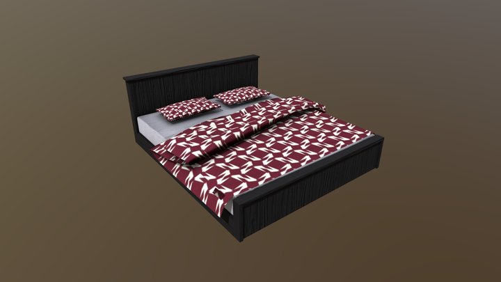Queen Bed 3D Model