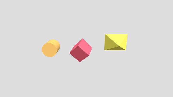Cone Cube Triangle 3D Model