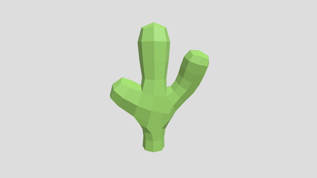 Low Poly Stylized Cactus