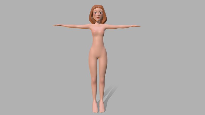 Ginger Cowgirl | T-Pose Model 3D Model