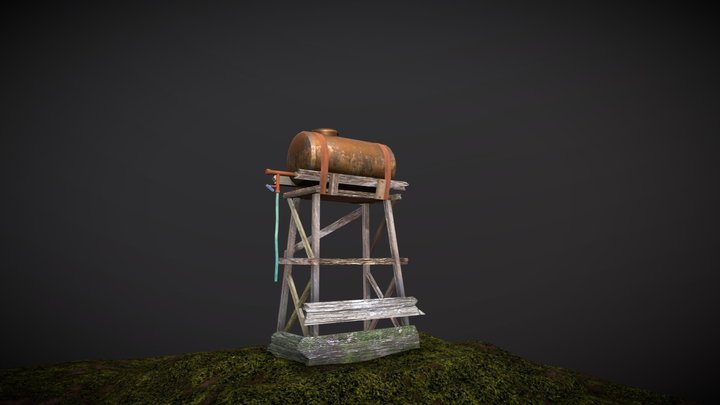 Rusty Water Tank 3D Model