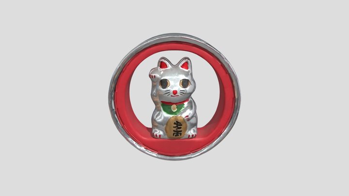 Ringed Fortune Cat Ear plughole 3D Model