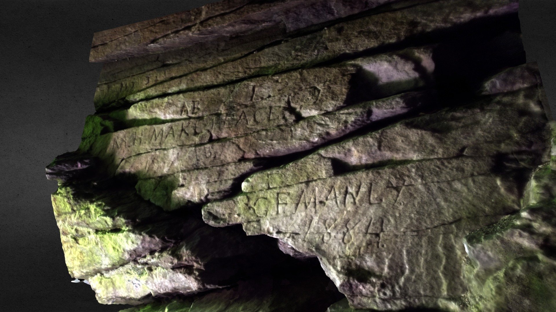 Hardwick MA Inscription Cave 3D model by New England Explorers