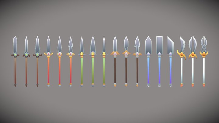 18 Toon Spears 3D Model