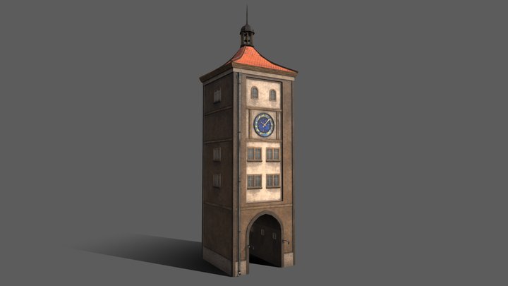 German clock tower 3D Model