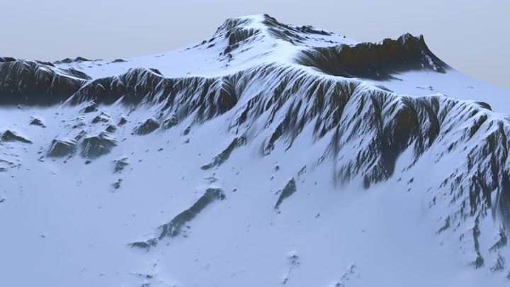 Rocky Glacier - Snowy Landscape - Terrain 3D Model