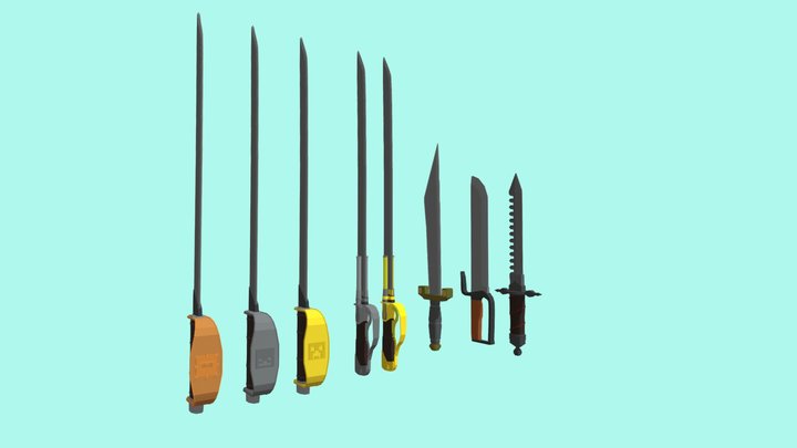Pirates' swords and sabers 3D Model