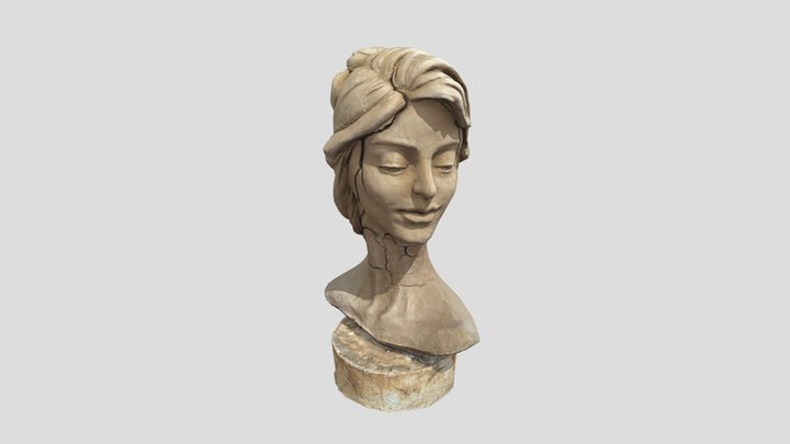 (OBJ)Sculpture Of A Female Head女性头像雕塑 3D Model