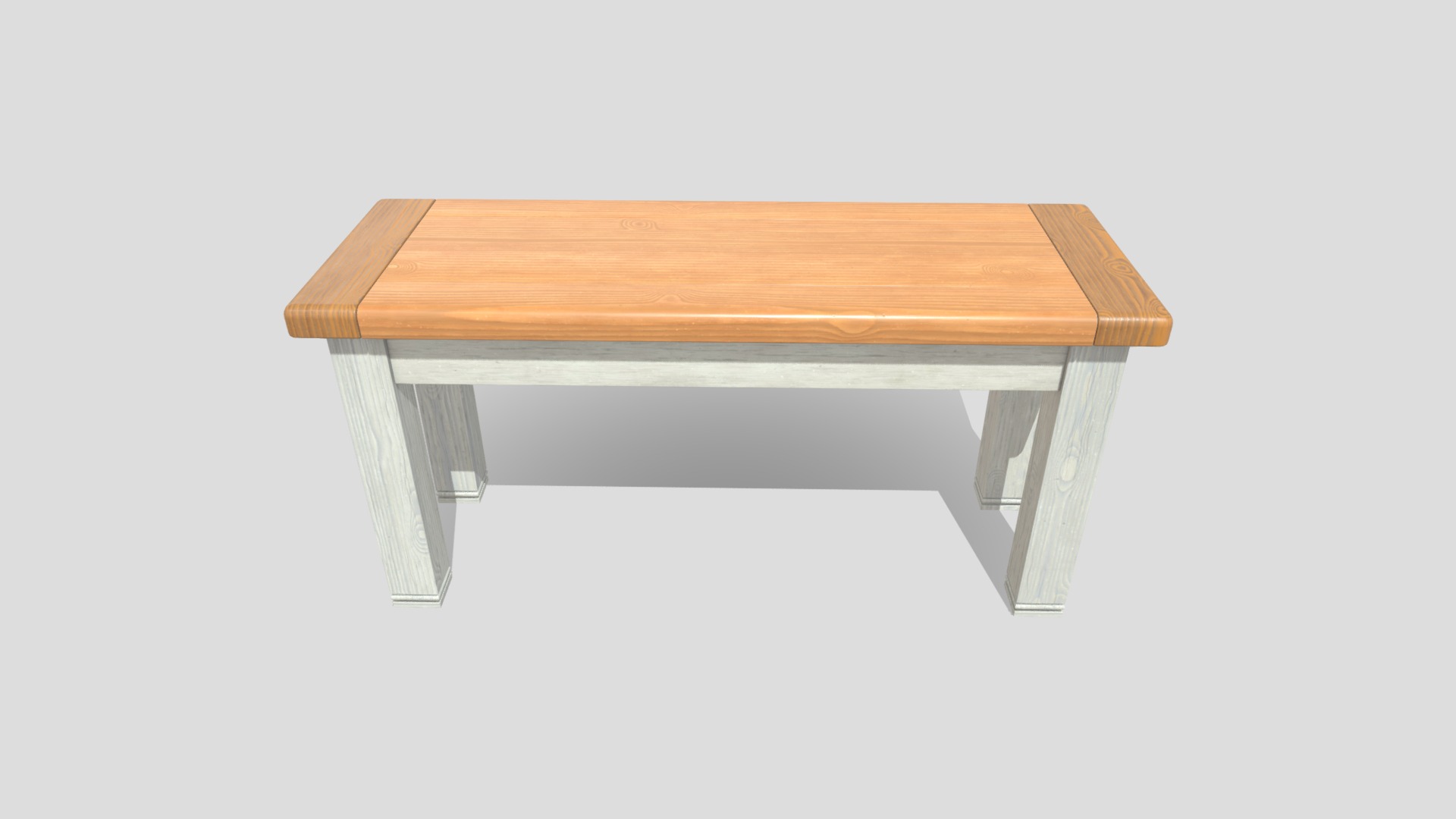 3D model Dawn Bench Small - This is a 3D model of the Dawn Bench Small. The 3D model is about a wooden table with a white background.