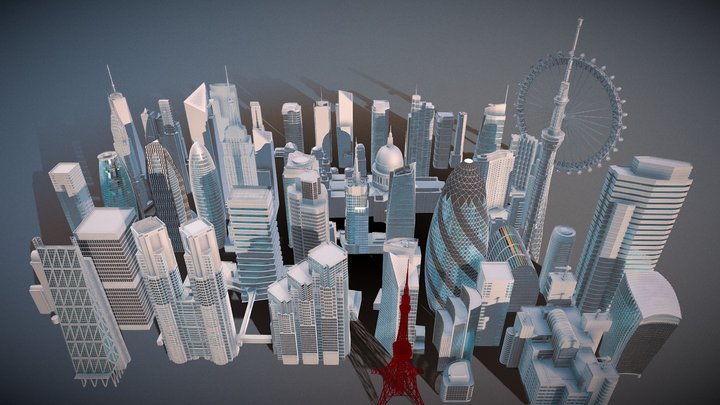 100+ High Detailed Skyscrapers and Buildings 3D Model