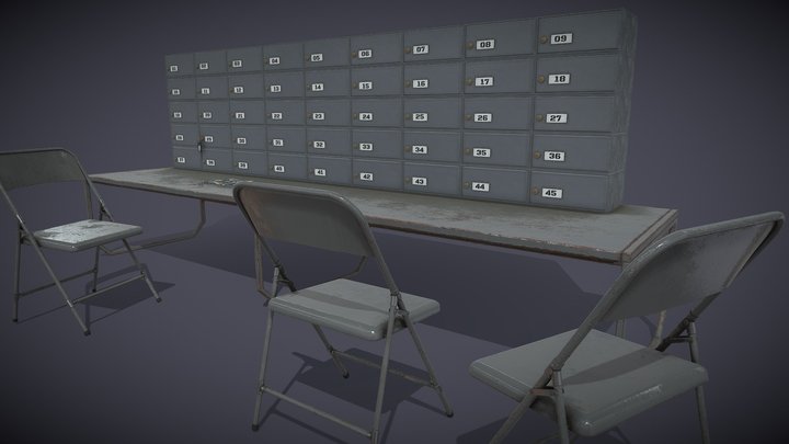 Metal chair table - 93MB- 4PART – Modelo 3D gratuito STL