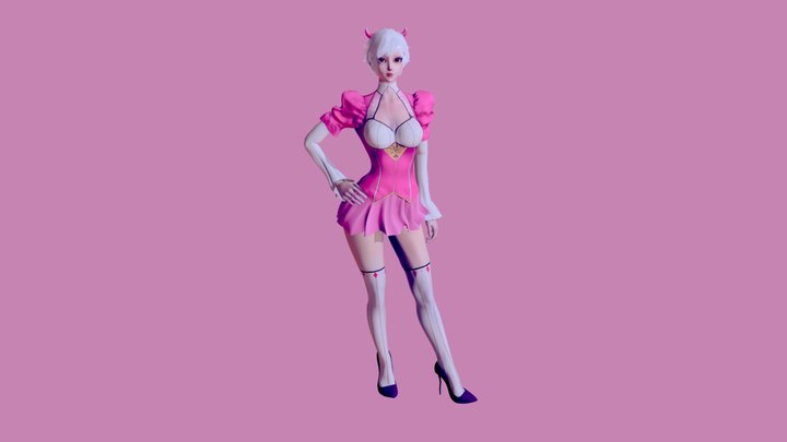 Anime Circus Girl 3D Model