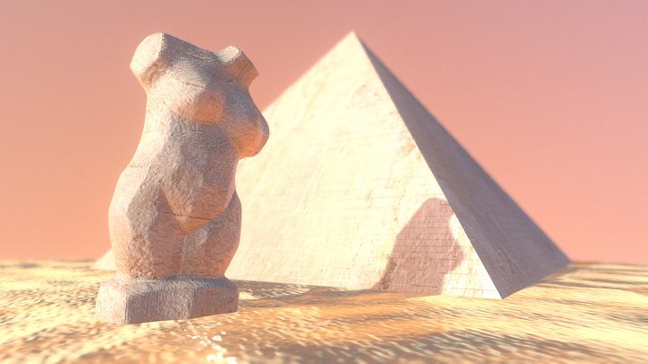 Egyptian sculpture and Pyramid - Photogrammetry 3D Model