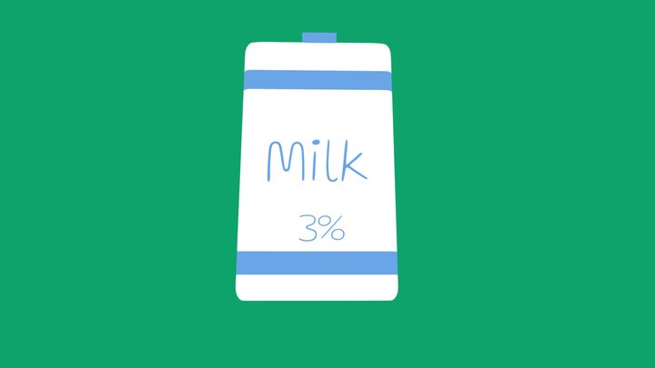 Low Poly Milk Carton 3D Model
