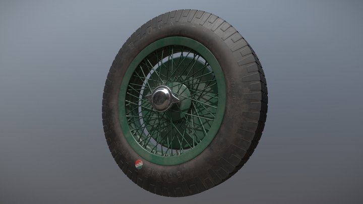 1934 Aston Martin Ulster Wheel 3D Model