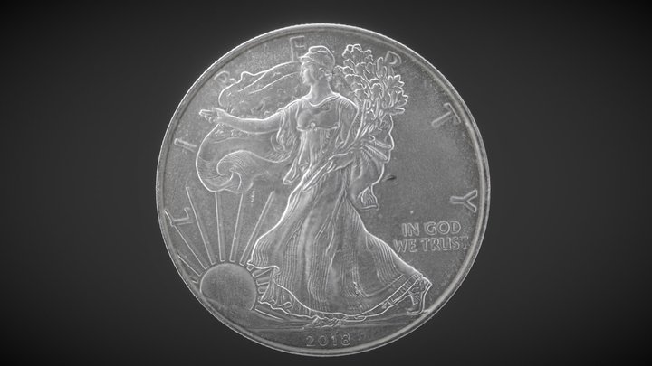 US American Silver Eagle (Silver Dollar) 3D Model