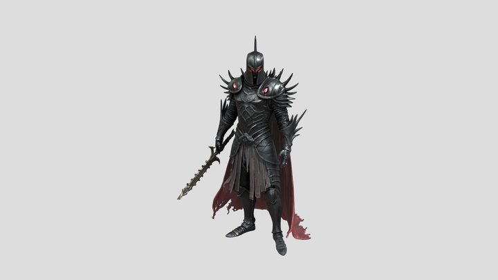 full-body, highly detailed dark fantasy knight 3D Model
