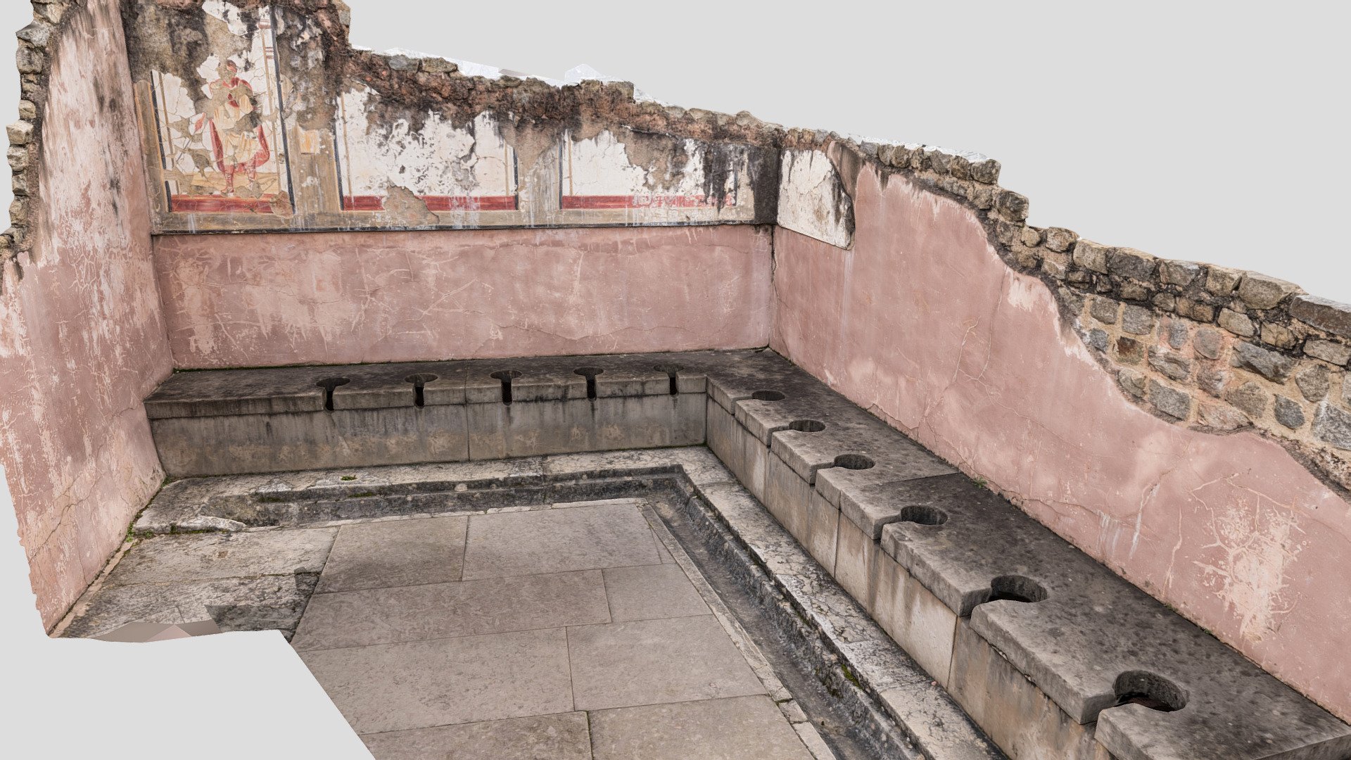 Roman latrine in Roman Museum Vienne, France 3D model by David SEVE