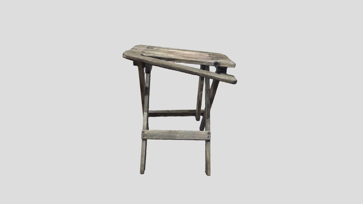 A broken wooden deck table 3D Model
